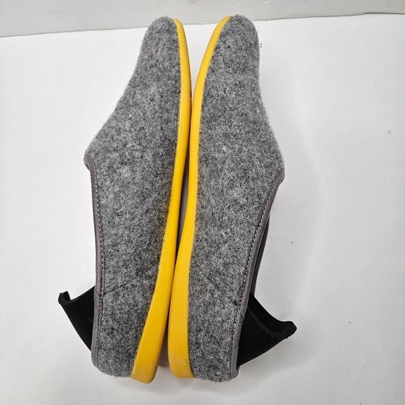 Mahabis Classic Slipper M8.5-9 W10.5-11 Wool Light Grey Yellow Slip On - Picture 6 of 7